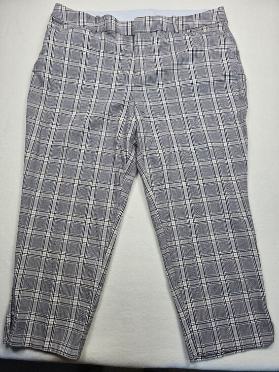 Ava & Viv Pants - Ava & Viv Womens 20 Plaid Ankle Pants Gray White Punk Rockabilly Grunge